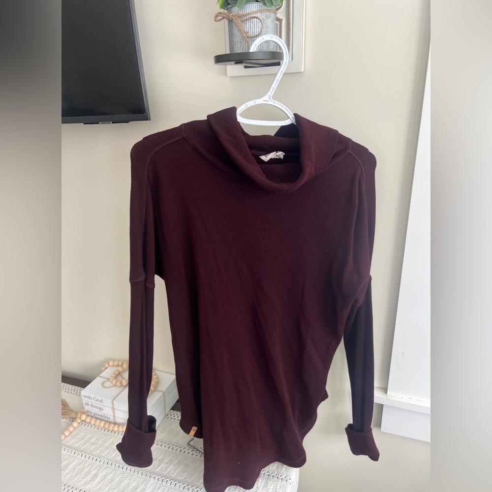 Elegant Maroon Cowl Neck Sweater